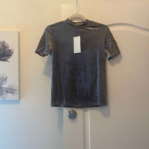 Zara Grey Velvet Top
